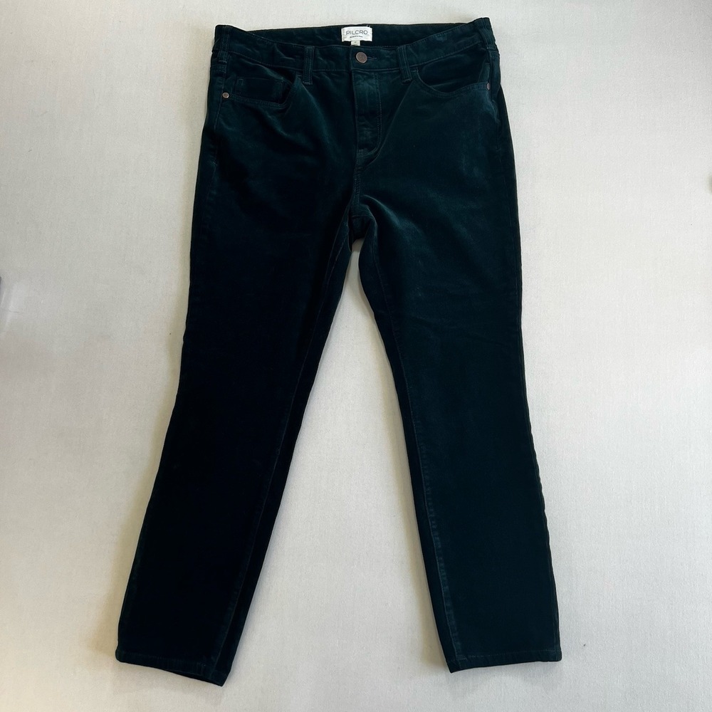 Anthrpologie Pilcro Women's Forrest Green Corduroy Crop Jeans Preppy Sz 31 - Picture 1 of 11